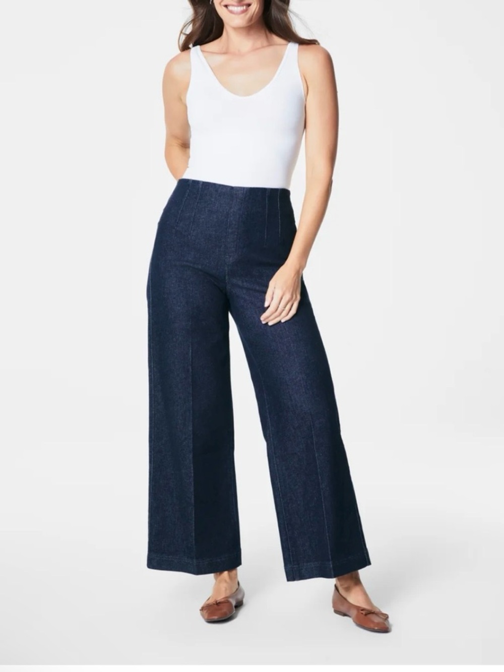 Spanx Zero Waistband Cropped Wide Leg Jeans-NWT-size 1X